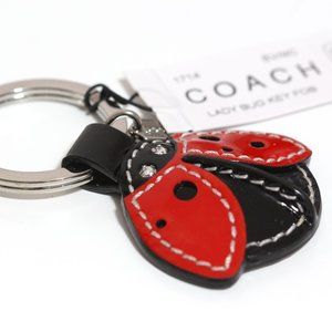 NWT Coach 1714 Patent Leather Ladybug Key Fob